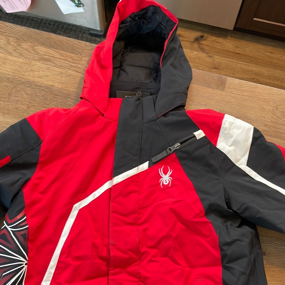 Red Spyder jacket and snow pants with suspenders